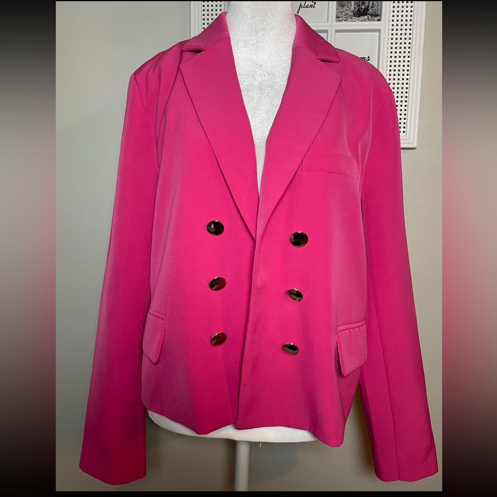 CATO Blazer - Pink with Silver Buttons Size Large